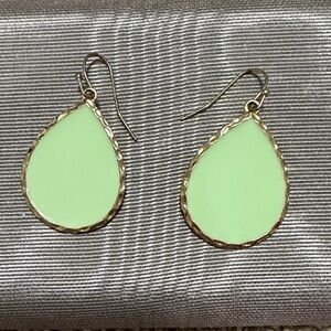 Elegant Gold and Green Teardrop Earrings
